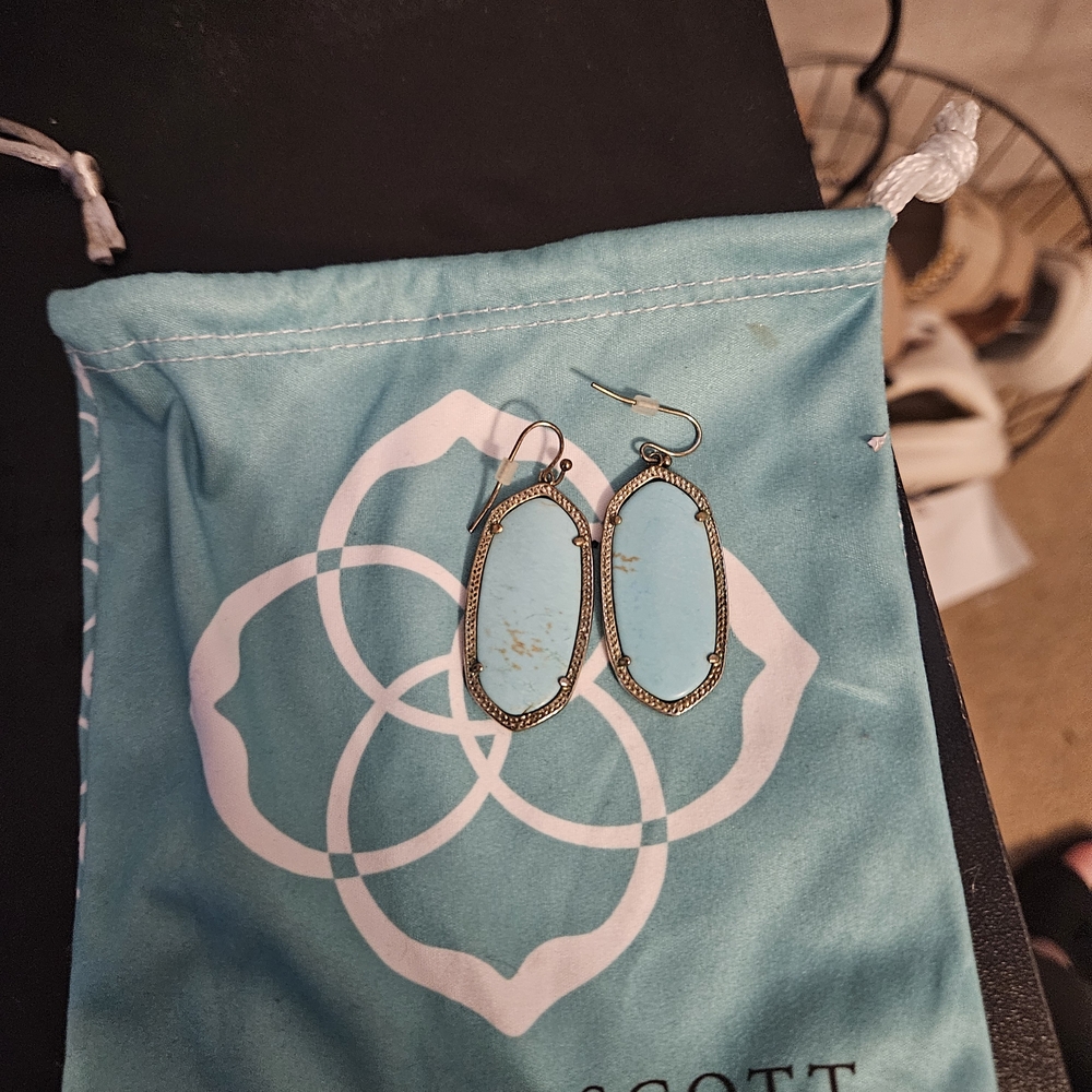 Kendra Scott Turquoise Stone Drop Earrings